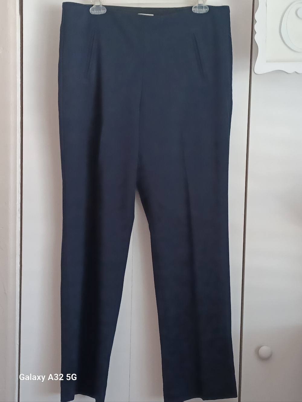Style & Co Womens Navy Straight-Leg Wide Elastic Band Pull on Dress Pants Sz 10S
